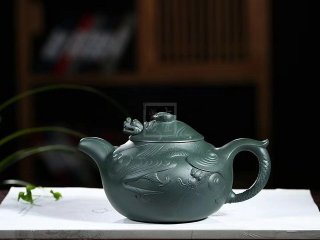 《云龍》宜興紫砂壺高級工藝美術師手工民國綠泡茶壺魚化龍茶具  《云龍》宜興紫砂壺高級工藝美術師手工民國綠泡茶壺魚化龍茶具