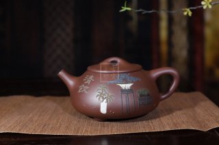《石瓢》石瓢宜興紫砂壺純手工高級工藝美術師茶壺底槽青  《石瓢》石瓢宜興紫砂壺純手工高級工藝美術師茶壺底槽青