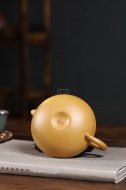《線圓》宜興紫砂壺高級(jí)工藝美術(shù)師手工刻繪茶壺茶具黃金段泥線圓