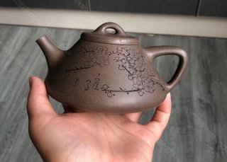 刻梅子冶石瓢  刻梅子冶石瓢