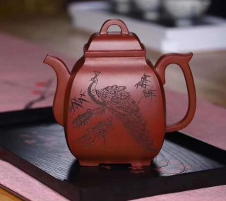 《漢方》宜興紫砂壺顧洪軍玫瑰紅鐵砂全手工茶壺  《漢方》宜興紫砂壺顧洪軍玫瑰紅鐵砂全手工茶壺