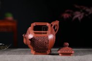 《喜在眼前》宮燈紫砂壺高級(jí)工藝美術(shù)師宜興手工茶壺底槽青壺