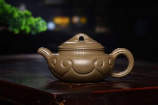 《仿古如意》宜興紫砂壺茶壺仿古如意茶具全手工頂級(jí)蟹殼青  《仿古如意》宜興紫砂壺茶壺仿古如意茶具全手工頂級(jí)蟹殼青