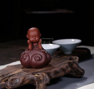 《祥云和尚》宜興紫砂壺民間藝人手工紫泥茶壺  《祥云和尚》宜興紫砂壺民間藝人手工紫泥茶壺