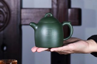 《秦權》紫砂壺全手工秦權茶壺老師民國綠壺  《秦權》紫砂壺全手工秦權茶壺老師民國綠壺